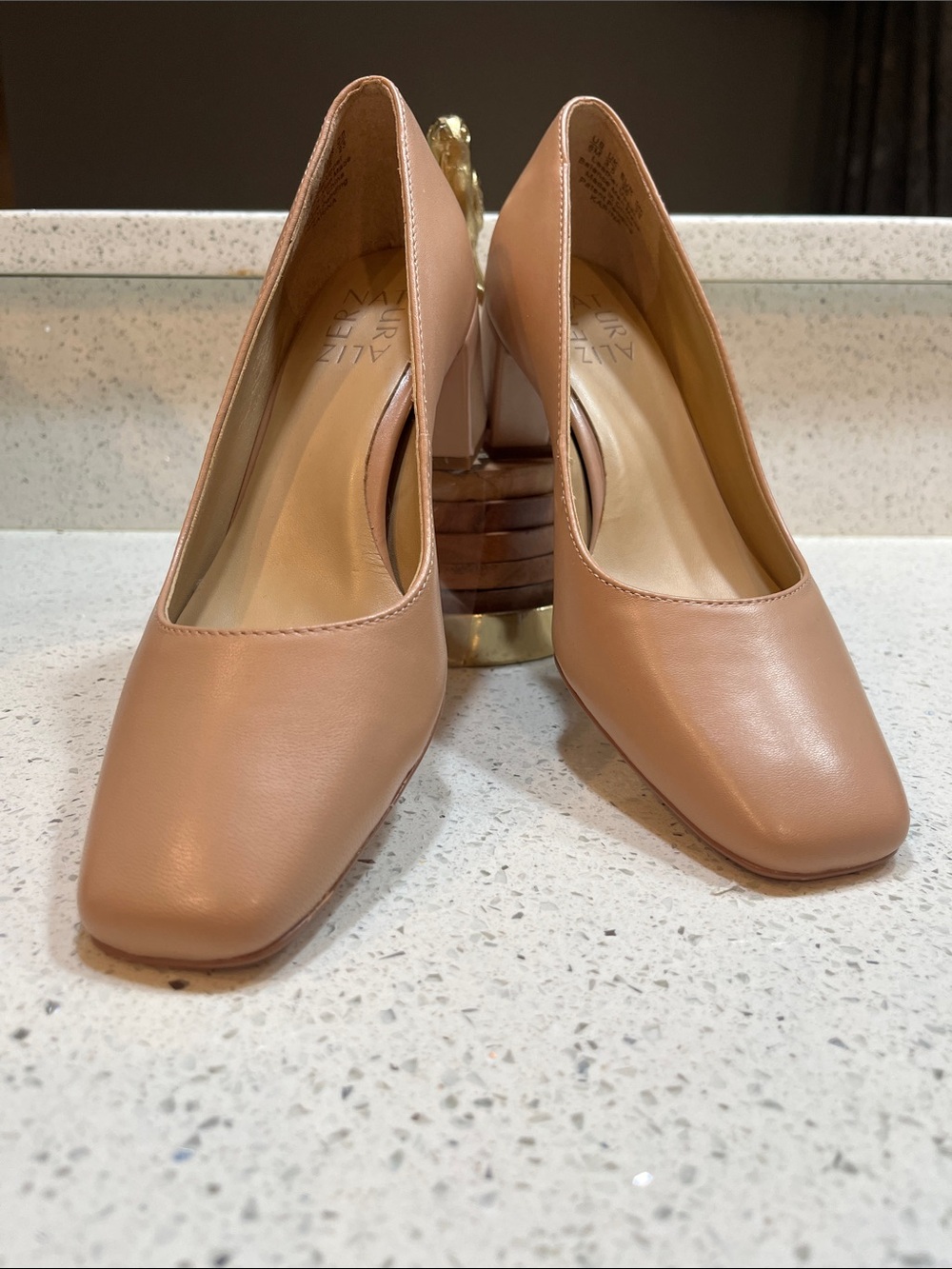Naturalizer Nude/Tan Block Heel Pumps